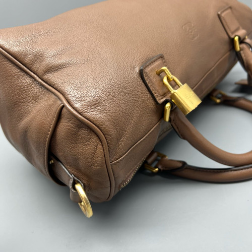 Loewe Clutch Grained Calfskin Brown