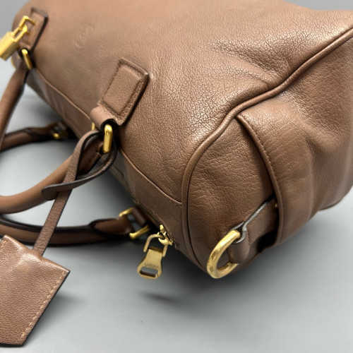 Loewe Clutch Grained Calfskin Brown