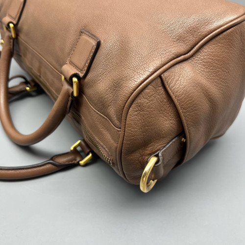 Loewe Clutch Grained Calfskin Brown