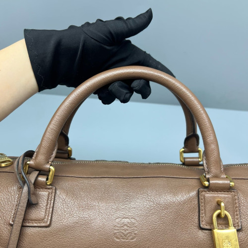 Loewe Clutch Grained Calfskin Brown