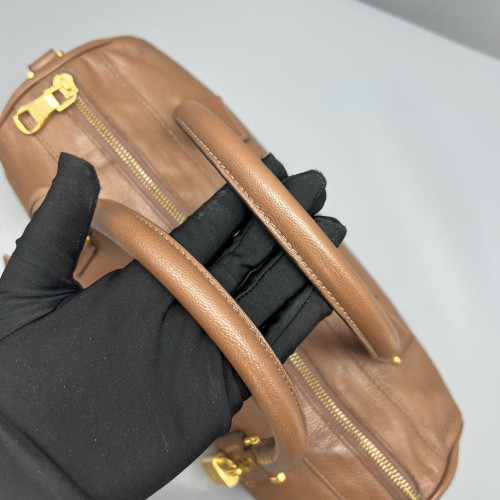 Loewe Clutch Grained Calfskin Brown