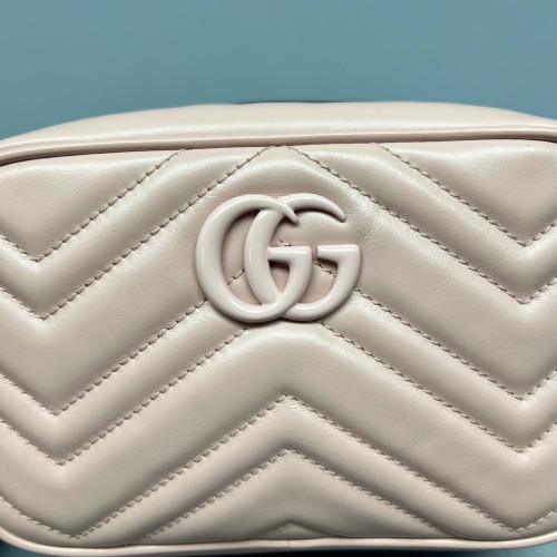 Gucci Mini GG Marmont Chain Shoulder Bag Calfskin Pink