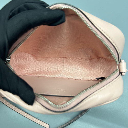 Gucci Mini GG Marmont Chain Shoulder Bag Calfskin Pink