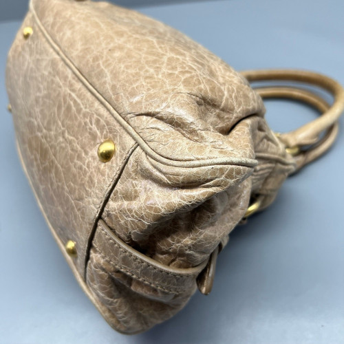 Miu Miu Two-Way Bag Pull Up Leather Natural Tan