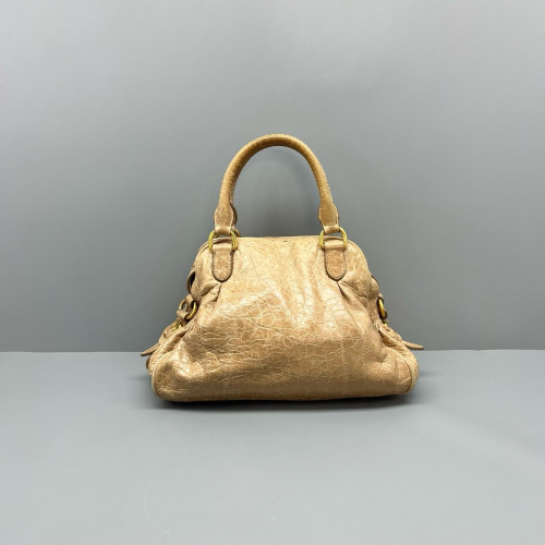 Miu Miu Two-Way Bag Pull Up Leather Natural Tan