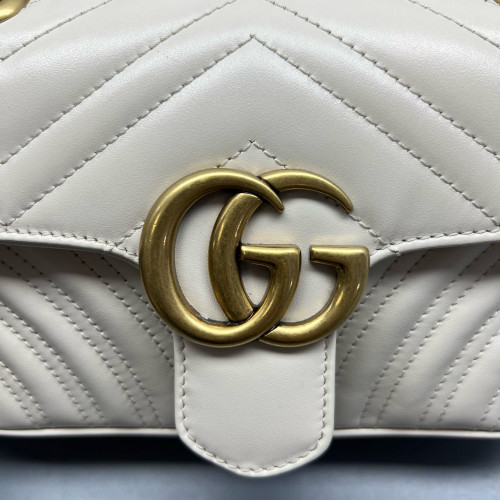 Gucci Mini GG Marmont Calfskin White