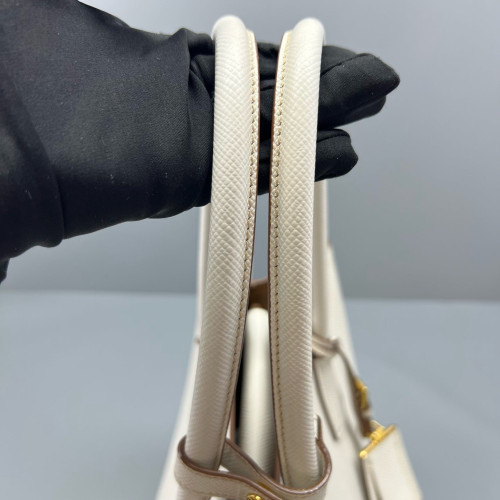 Prada Large Double Bag Saffiano Calfskin White