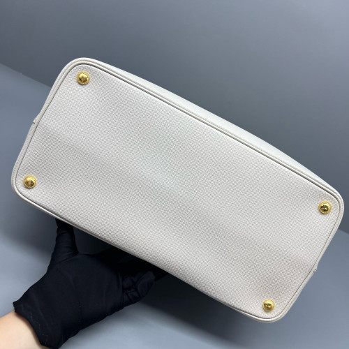 Prada Large Double Bag Saffiano Calfskin White