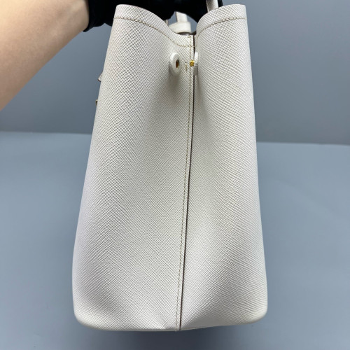 Prada Large Double Bag Saffiano Calfskin White