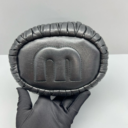 Miu Miu Bucket Crumpled Lambskin Black Miu Miu Bucket Crumpled Lambskin Black