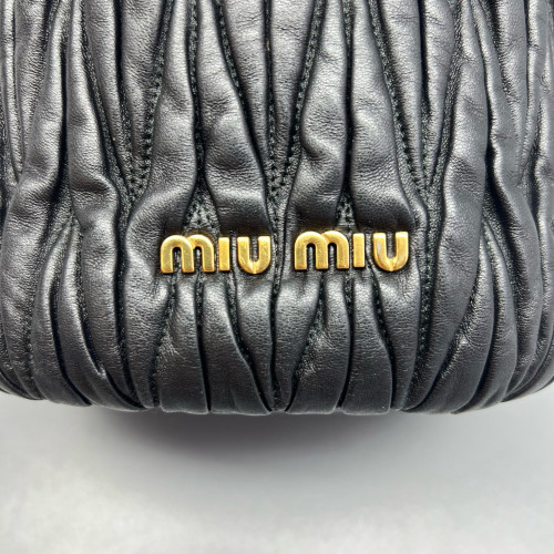 Miu Miu Bucket Crumpled Lambskin Black Miu Miu Bucket Crumpled Lambskin Black