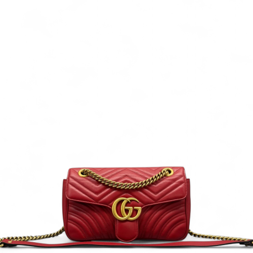 Gucci Chevron Small GG Marmont Calfskin Red Gucci Chevron Small GG Marmont Calfskin Red