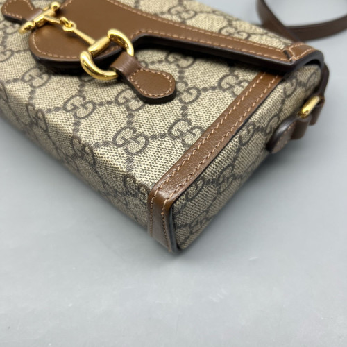 Gucci Phone Holder GG Monogram Brown Gucci Phone Holder GG Monogram Brown