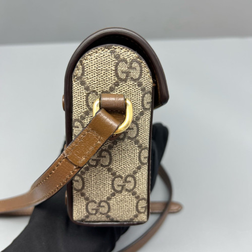 Gucci Phone Holder GG Monogram Brown Gucci Phone Holder GG Monogram Brown