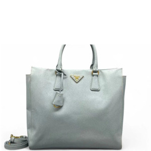 Prada Tote Bag Saffiano Calfskin Light Blue