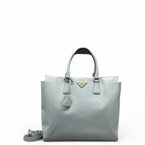 Prada Tote Bag Saffiano Calfskin Light Blue