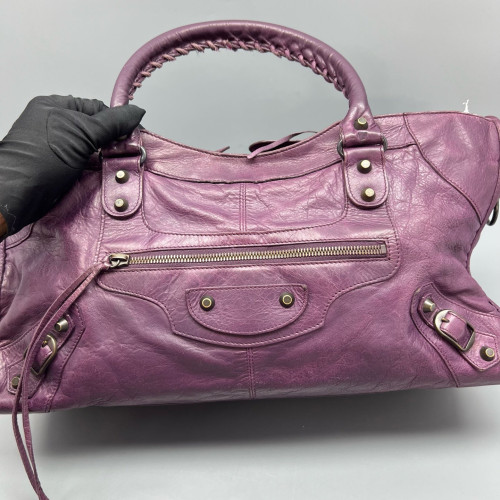 Balenciaga Medium City Arena Lambskin Purple