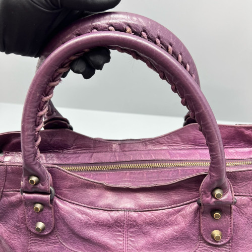 Balenciaga Medium City Arena Lambskin Purple