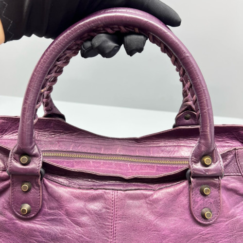 Balenciaga Medium City Arena Lambskin Purple