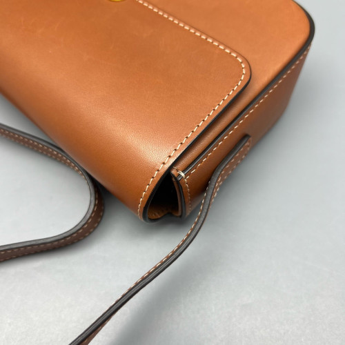 Celine Triomphe Medium Tilly Triomphe Shoulder Bag Calfskin Tan