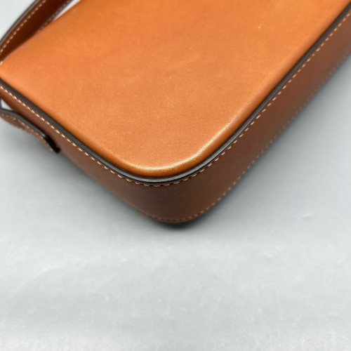 Celine Triomphe Medium Tilly Triomphe Shoulder Bag Calfskin Tan