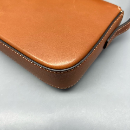 Celine Triomphe Medium Tilly Triomphe Shoulder Bag Calfskin Tan