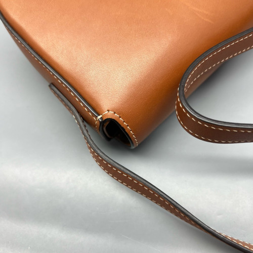 Celine Triomphe Medium Tilly Triomphe Shoulder Bag Calfskin Tan