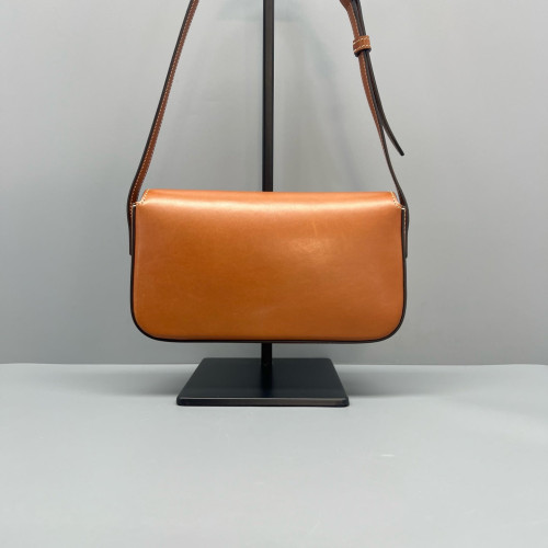 Celine Triomphe Medium Tilly Triomphe Shoulder Bag Calfskin Tan