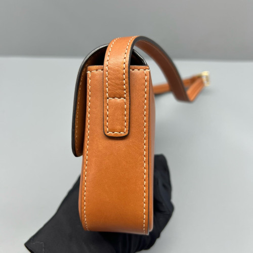 Celine Triomphe Medium Tilly Triomphe Shoulder Bag Calfskin Tan
