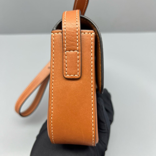 Celine Triomphe Medium Tilly Triomphe Shoulder Bag Calfskin Tan
