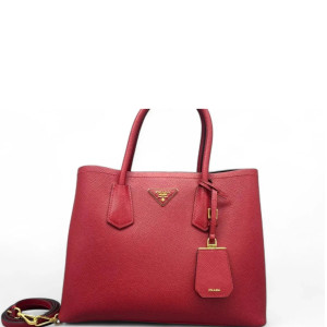 Prada Medium Double Bag Saffiano Calfskin Red