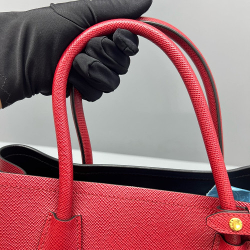 Prada Medium Double Bag Saffiano Calfskin Red