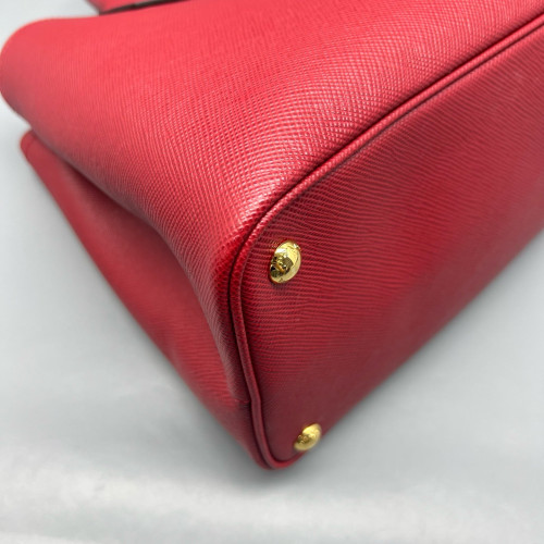 Prada Medium Double Bag Saffiano Calfskin Red