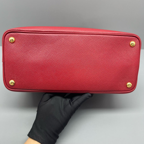 Prada Medium Double Bag Saffiano Calfskin Red