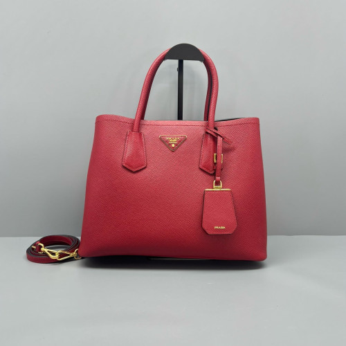 Prada Medium Double Bag Saffiano Calfskin Red