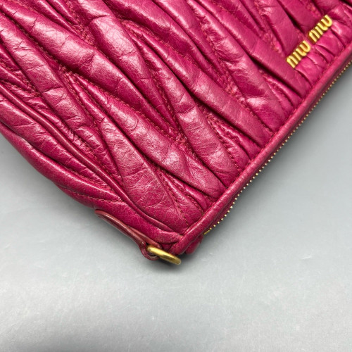 Miu Miu Crossbody Bag Crumpled Lambskin Fuchsia