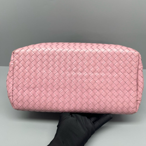 Bottega Veneta Small Roma Tote Bag Calfskin Intrecciato Pale Orchid