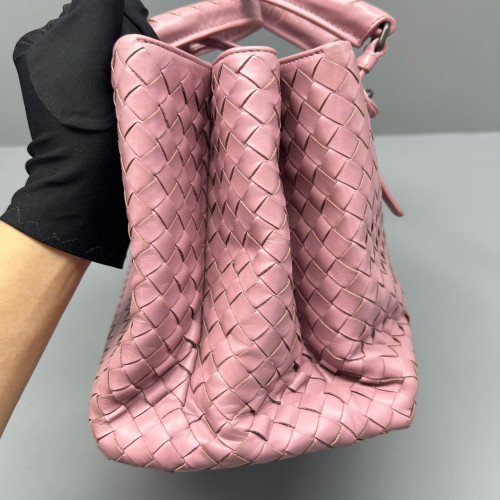 Bottega Veneta Small Roma Tote Bag Calfskin Intrecciato Pale Orchid