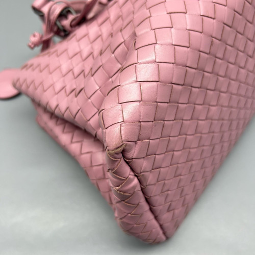 Bottega Veneta Small Roma Tote Bag Calfskin Intrecciato Pale Orchid