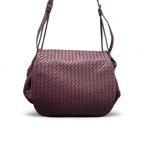 Bottega Veneta Shoulder Bag Calfskin Intrecciato Plum Purple
