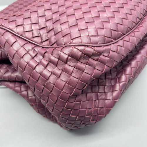 Bottega Veneta Shoulder Bag Calfskin Intrecciato Plum Purple