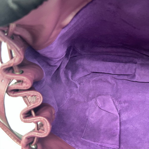 Bottega Veneta Shoulder Bag Calfskin Intrecciato Plum Purple