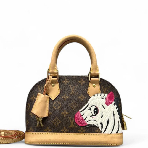 Louis Vuitton Alma BB Monogram Brown White Pink