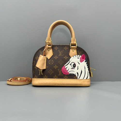 Louis Vuitton Alma BB Monogram Brown White Pink