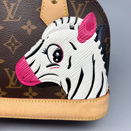 Louis Vuitton Alma BB Monogram Brown White Pink