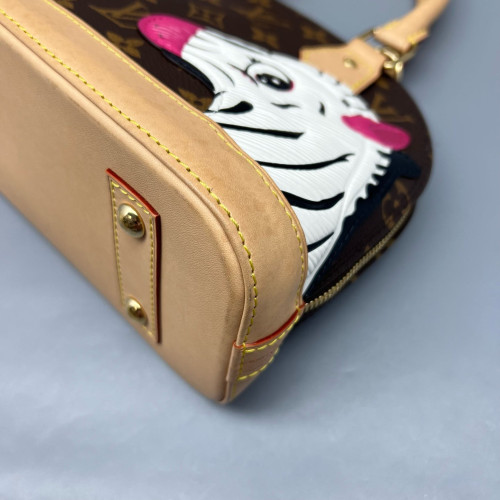 Louis Vuitton Alma BB Monogram Brown White Pink