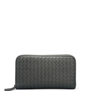 Bottega Veneta Continental Wallet Lambskin Intrecciato Nappa Grey