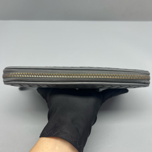 Bottega Veneta Continental Wallet Lambskin Intrecciato Nappa Grey