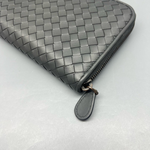 Bottega Veneta Continental Wallet Lambskin Intrecciato Nappa Grey