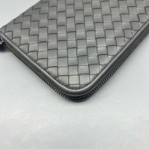 Bottega Veneta Continental Wallet Lambskin Intrecciato Nappa Grey